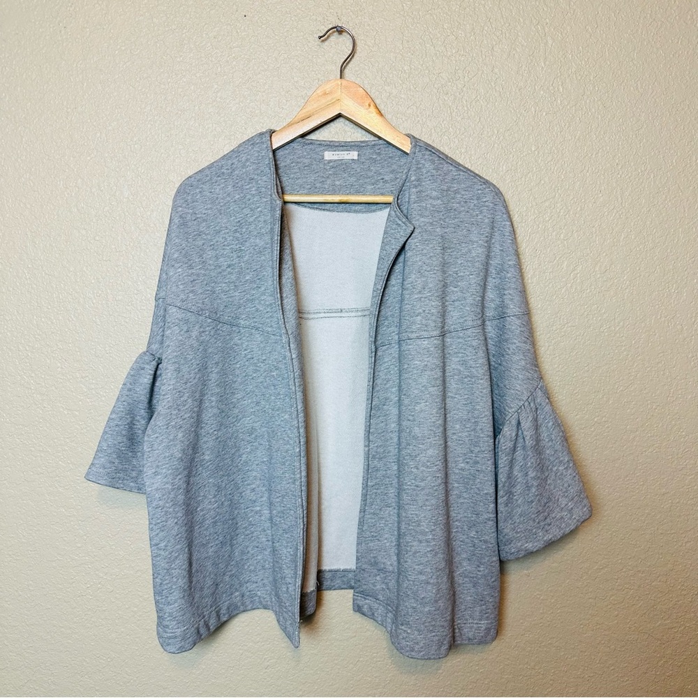 Anthropologie Evelyn K Bell Sleeve French Terry CardiganOne Size